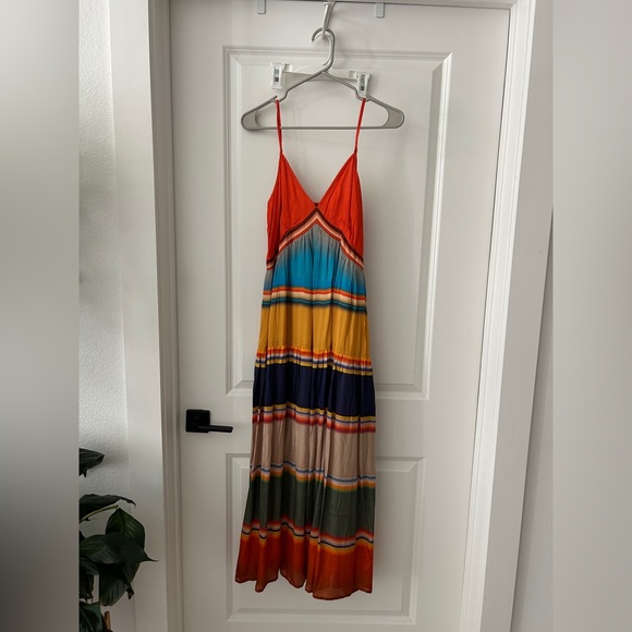 Anthropologie Tanvi Kedia V-Neck Colorblock Midi Dress New - Picture 5 of 14